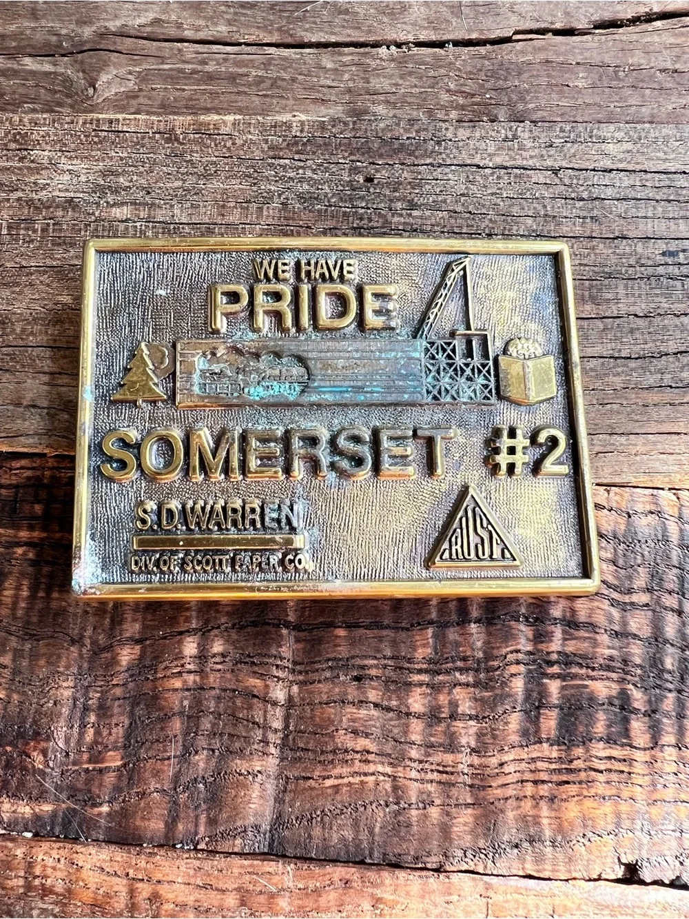 Somerset #2 solid Brass belt buckle - 'We Have Pride”